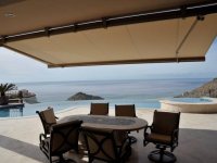solid color retractable awning