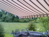 striped pattern retractable awning wall mounted monroe nj